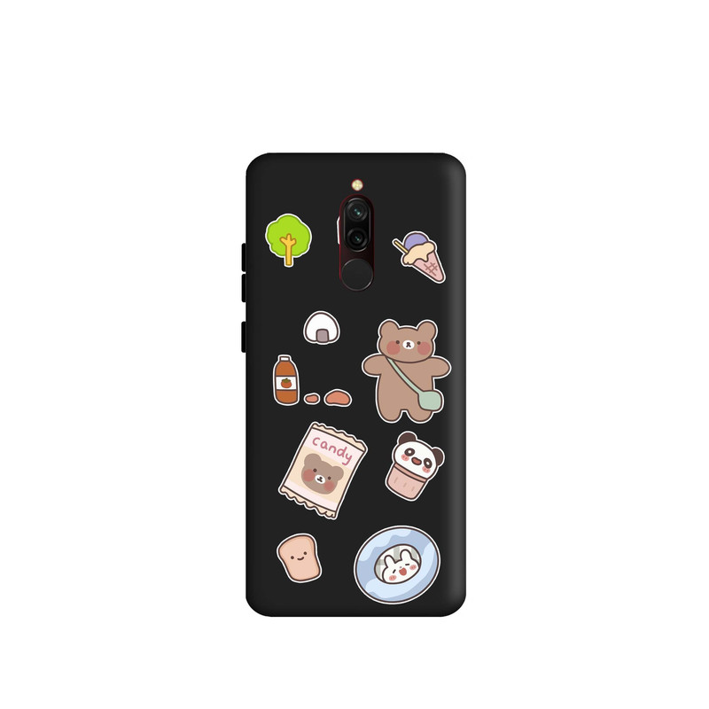 کاور طرح خرس شکلاتی کد m2649 مناسب برای گوشی موبایل شیائومی Redmi 8
