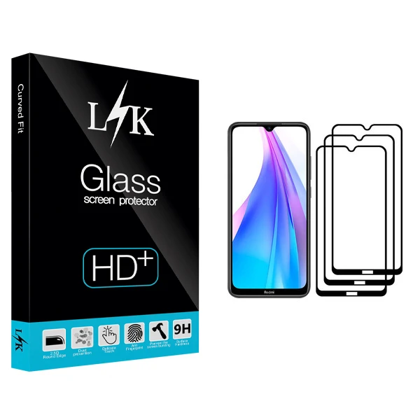 محافظ صفحه نمایش ال کی مدل Hard glass مناسب برای گوشی موبایل شیائومی Redmi Note 8T بسته سه عددی