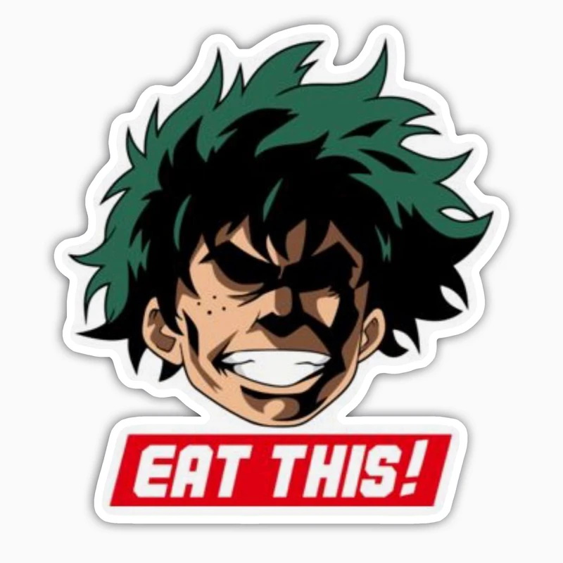 استیکر لپ تاپ و موبایل بووم طرح انیمه My Hero Academy مدل Deku And Allmight کد JD6 