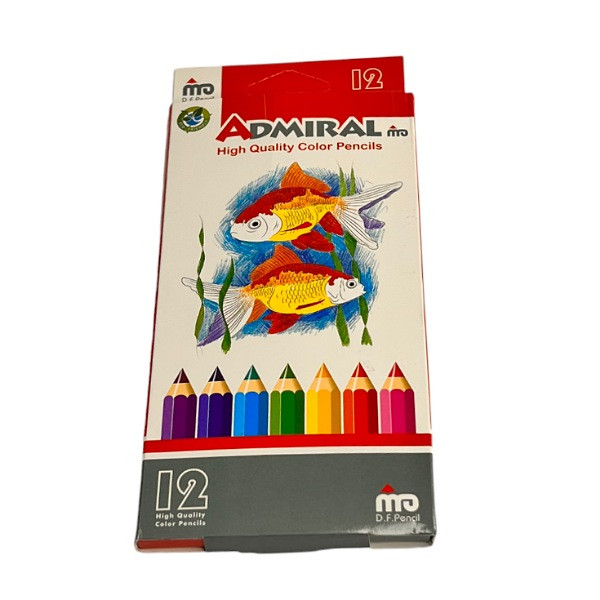 مداد رنگی 12 رنگ آدمیرال طرح ماهی کد1416