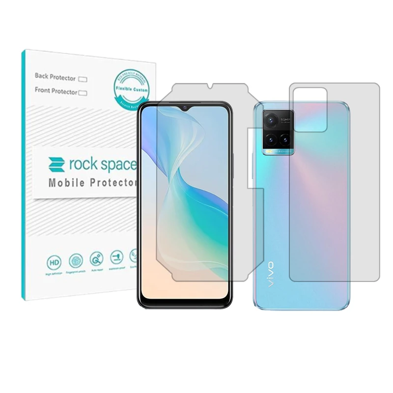 محافظ صفحه نمایش شفاف راک اسپیس مدل HyGEL مناسب برای گوشی موبایل ویوو Y33s به همراه محافظ پشت گوشی