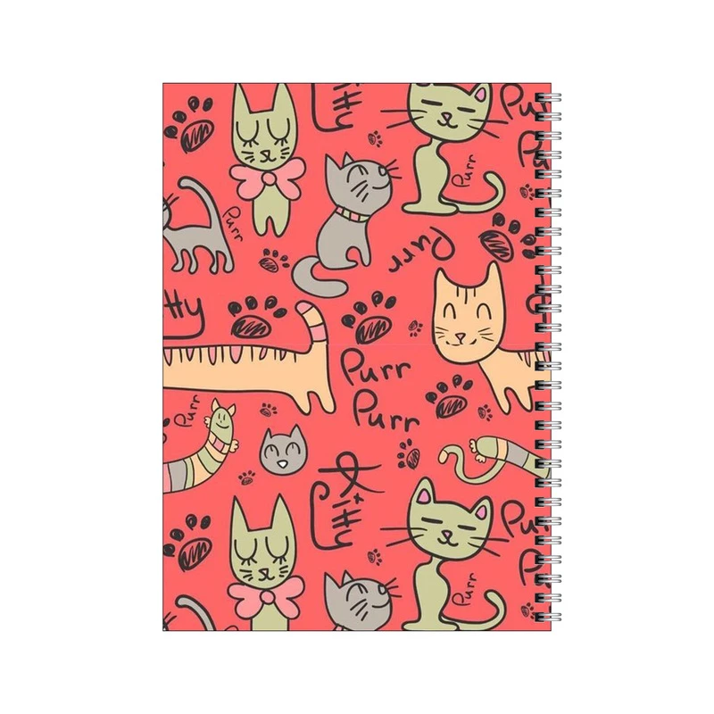 دفتر مشق 100 برگ بامبیلیپ طرح پترن گربه گلبهی کد 0746380