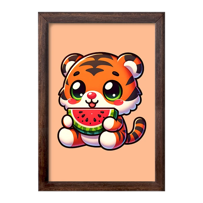 تابلو خندالو طرح ببر و هندوانه کد F7740