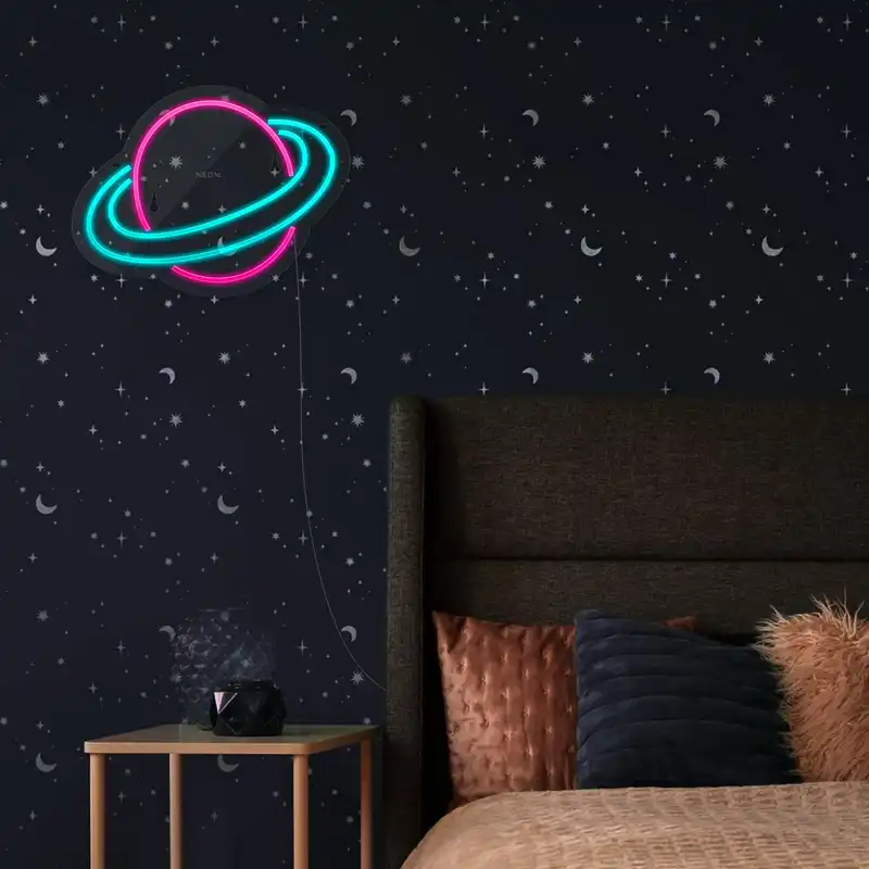 چراغ دیواری نئون دیزاین طرح Planet_PN