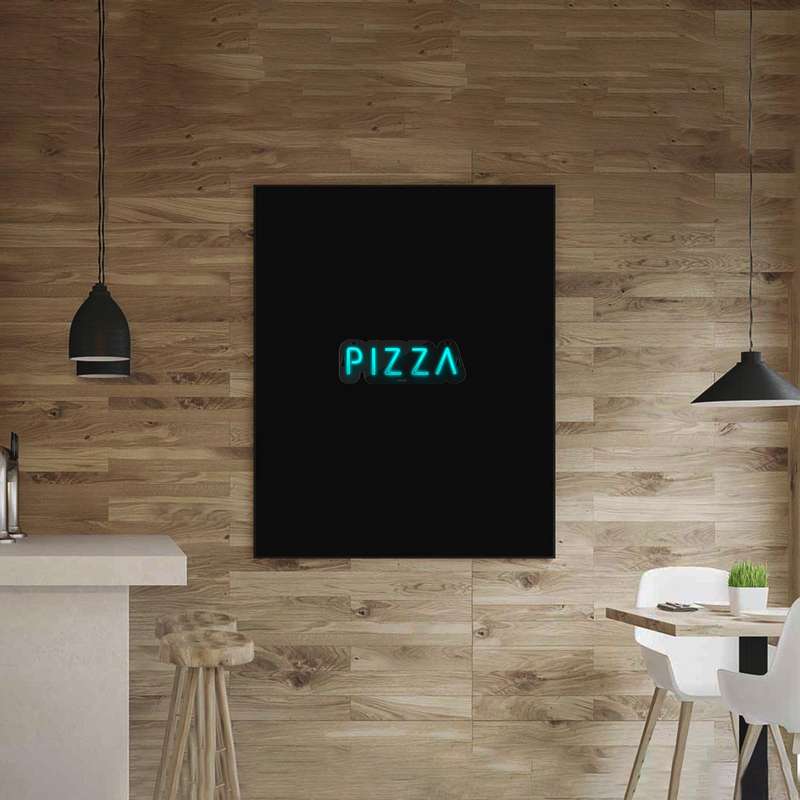 چراغ دیواری نئون دیزاین طرح Pizza-Text_TBL