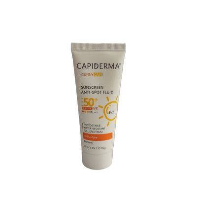 کرم ضد آفتاب بدون رنگ کپیدرما SPF 50 مدل 02 مناسب انواع پوست حجم 40 میلی‌لیتر