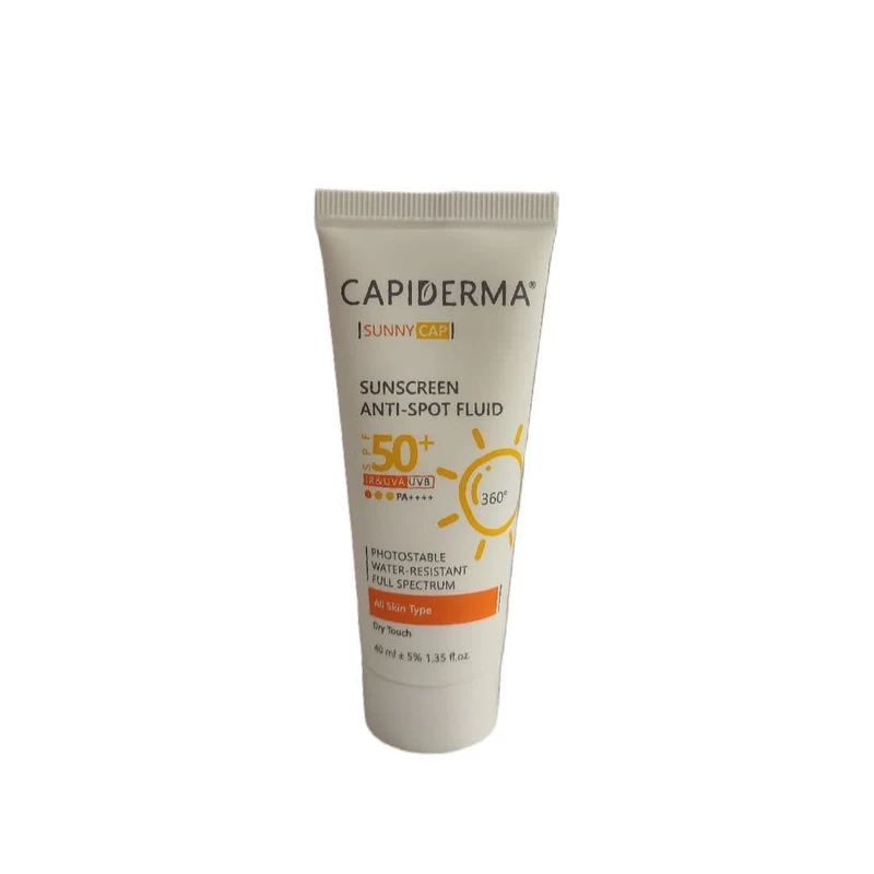 کرم ضد آفتاب بدون رنگ کپیدرما SPF 50 مدل 02 مناسب انواع پوست حجم 40 میلی‌لیتر