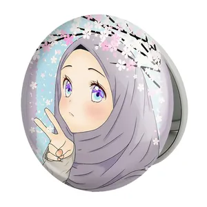 آینه جیبی خندالو طرح دخترانه باحجاب مدل تاشو کد 25996 