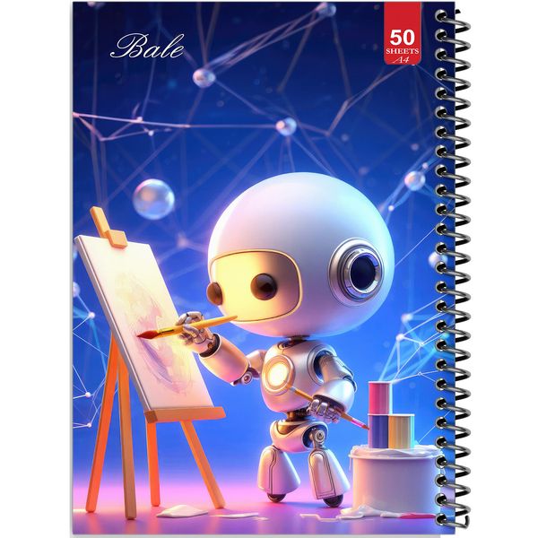 دفتر نقاشی 50 برگ انتشارات بله طرح ربات هنرمند کد A4-L748