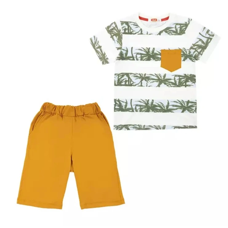 ست تی شرت و شلوارک پسرانه مدل MDSS-CG4185