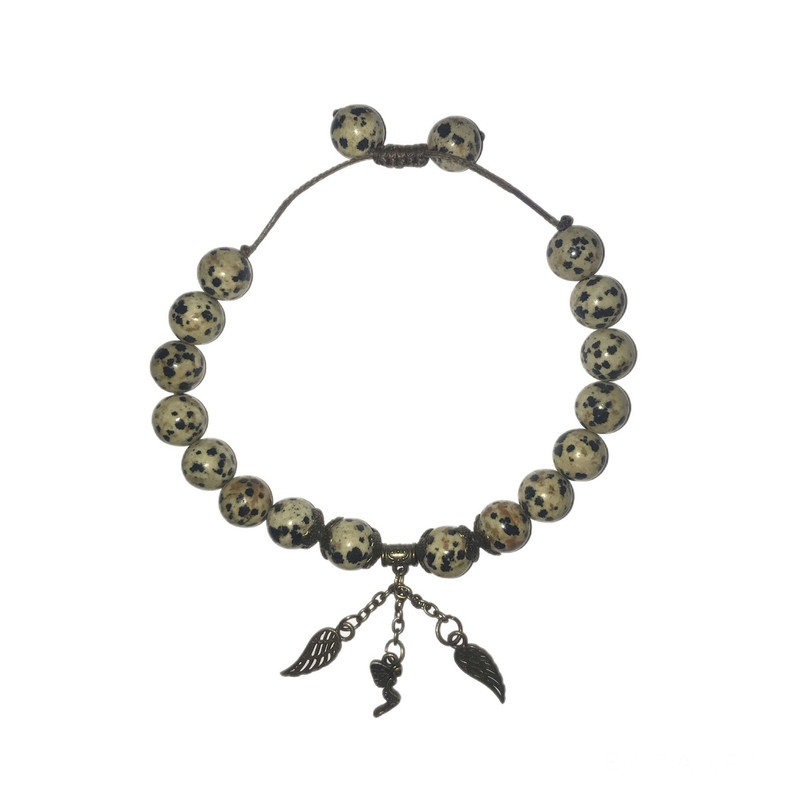 دستبند زنانه مدل سنگ دالماتیان کد S-143