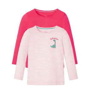 تی شرت آستین بلند دخترانه لوپیلو مدل پنبه ای کد 8302466 مجموعه دو عددی  