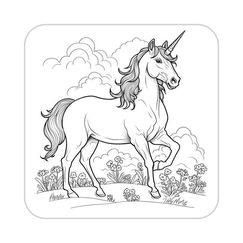 زیر لیوانی کاکتی طرح اسب تک شاخ و یونیکورن مدل mp30291