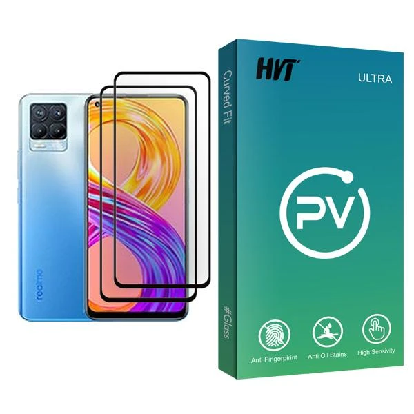محافظ صفحه نمایش اچ وی تی مدل PV Glass MIX002 مناسب برای گوشی موبایل ریلمی 8 Pro بسته دو عددی