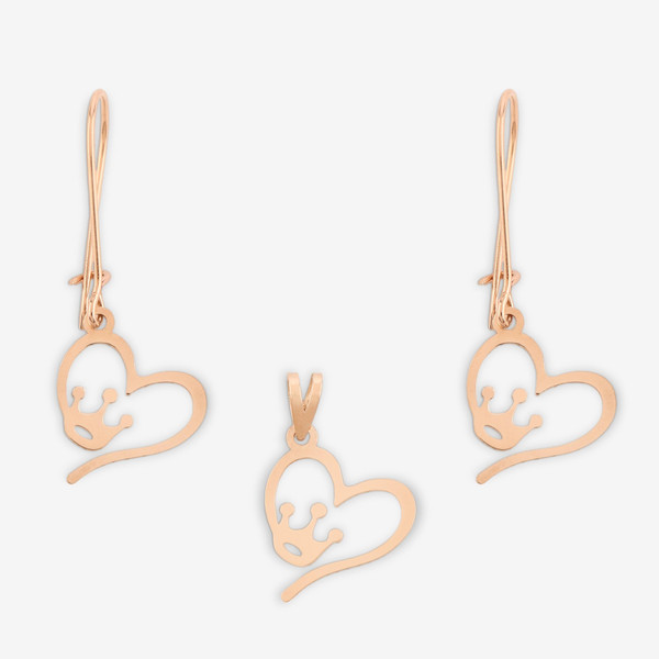 نیم ست طلا 18 عیار زنانه حافا گلد مدل تاج کد nim12