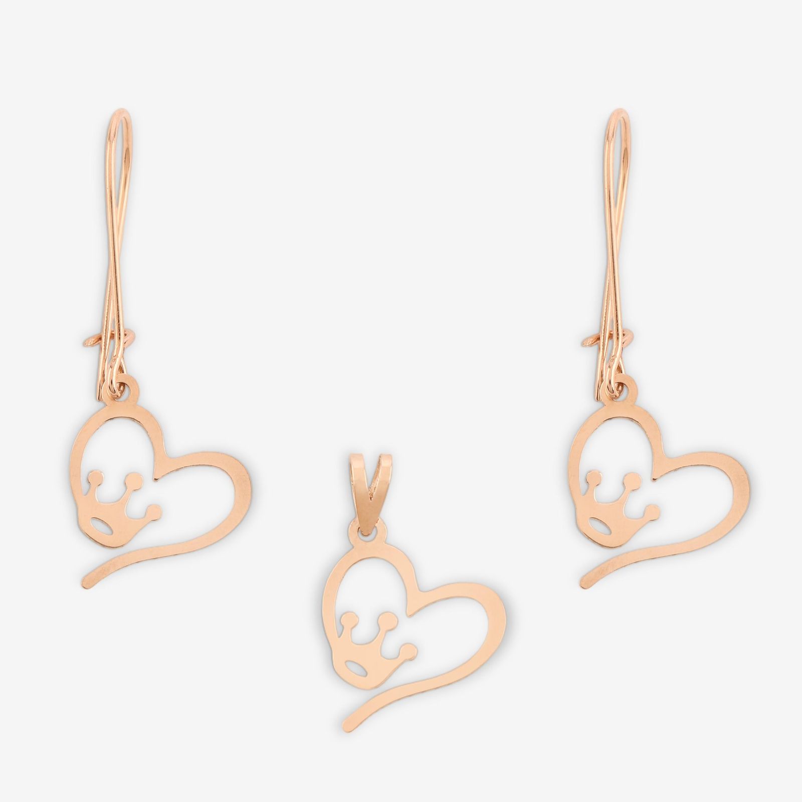 نیم ست طلا 18 عیار زنانه حافا گلد مدل تاج کد nim12 - - 1