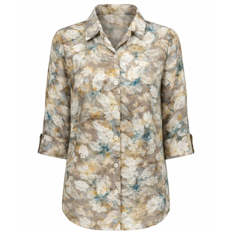 شومیز آستین سه ربع یقه برگردان زنانه مدل 112846