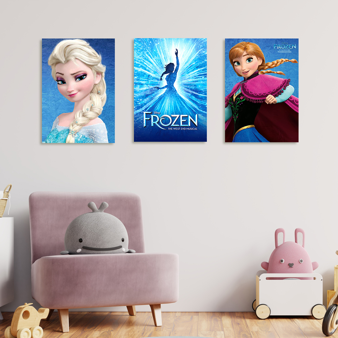 تابلو کودک و نوزاد طرح Frozen مدل S77 مجموعه 3 عددی