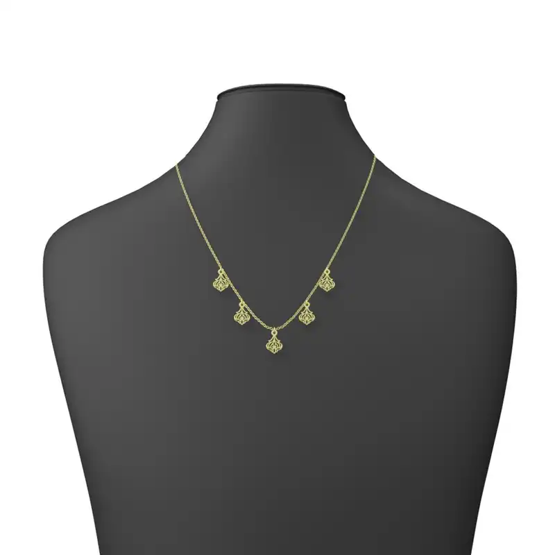 گردنبند طلا 18 عیار زنانه مدوپد مدل اسلیمی کد RNA15291