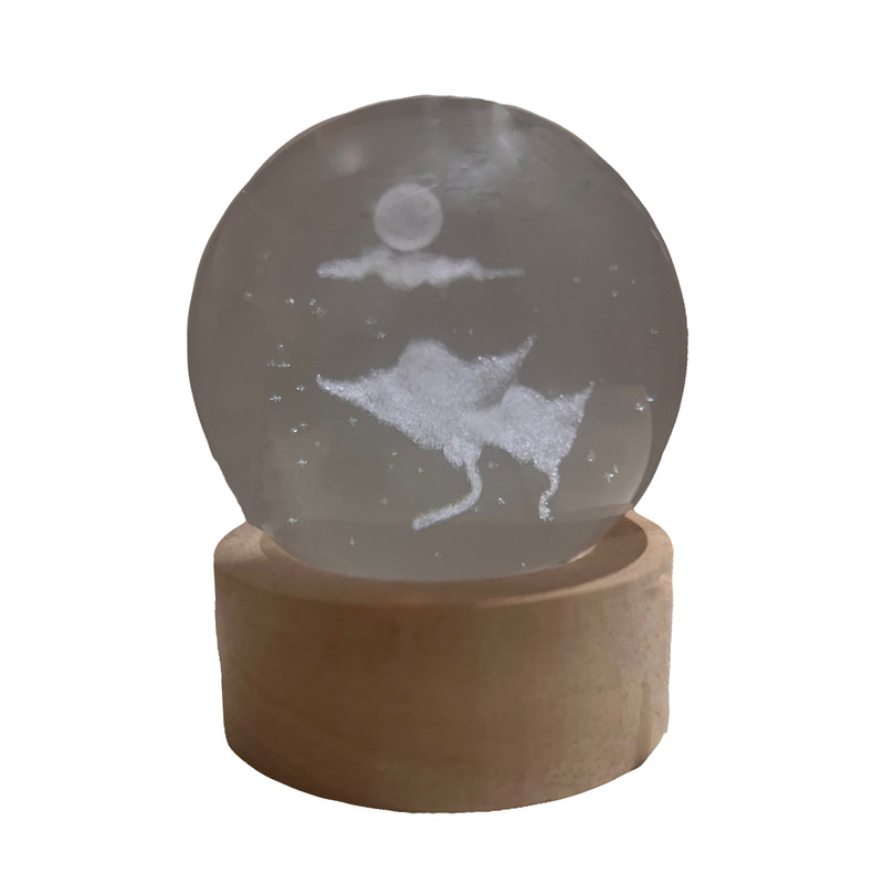 چراغ خواب طرح گوی کریستال مدل سفره دریایی و ماه کد JIMI110