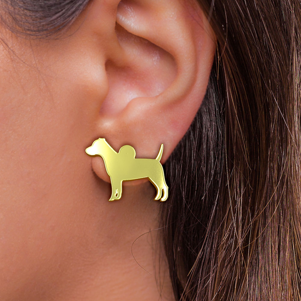 گوشواره طلا 18 عیار زنانه مدوپد مدل سگ کد GA1-16308