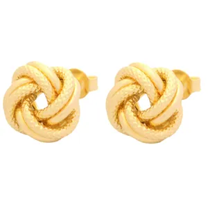گوشواره سوزنی طلا 18 عیار زنانه طلای مستجابی مدل گره کد 750
