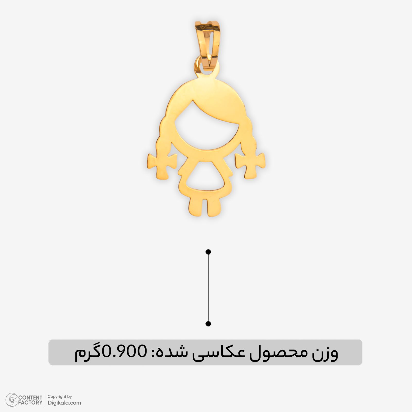 آویز گردنبند طلا 18 عیار زنانه نگین طرح دختر کد 156 -  - 4