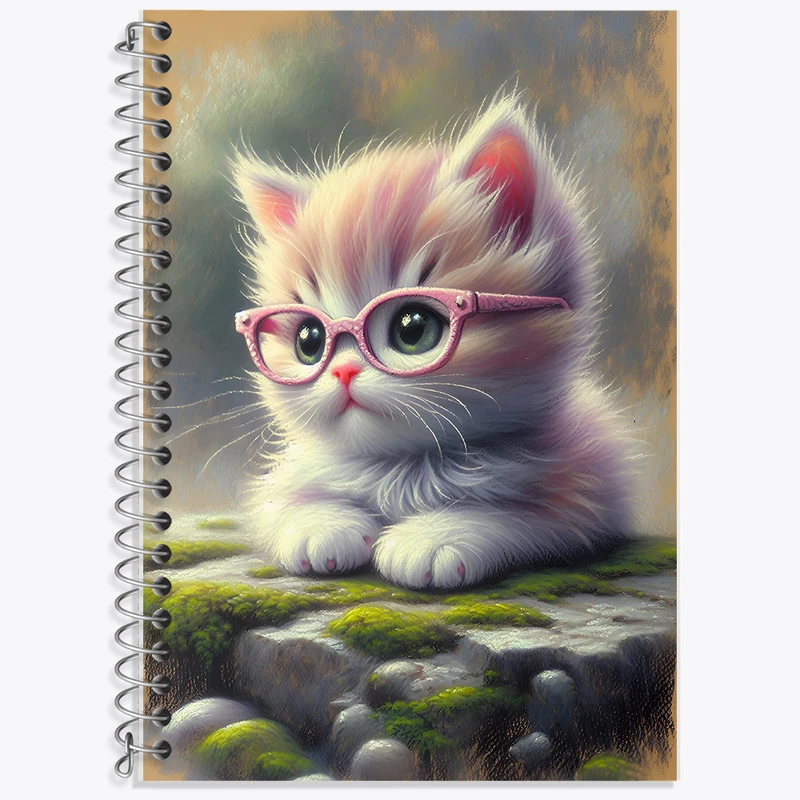 دفتر لغت 50 برگ خندالو طرح گربه بامزه کد F5513