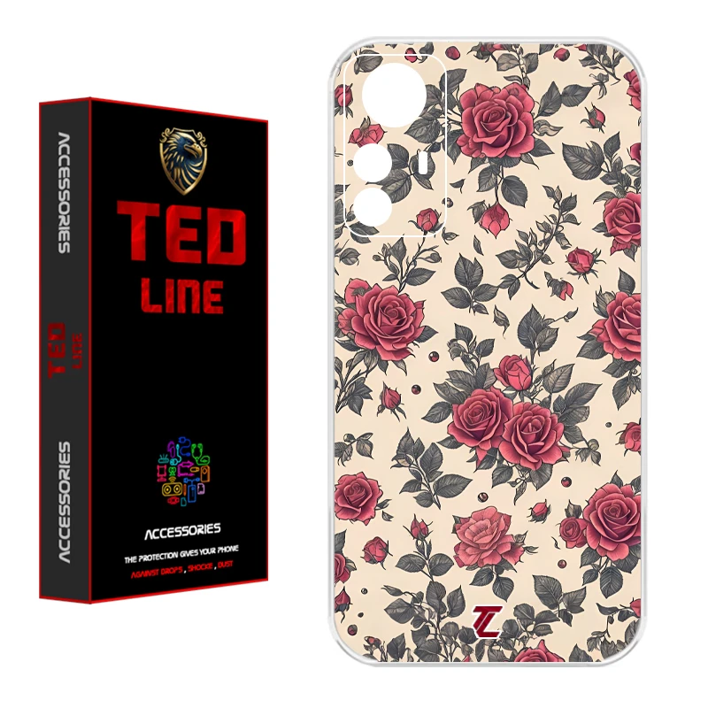 کاور تدلاین طرح گل رز کد 1223 مناسب برای گوشی موبایل شیائومی Redmi Note 12S