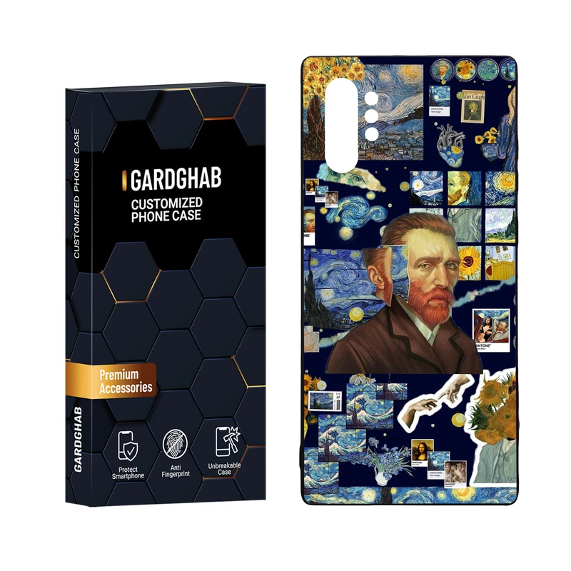 کاور گارد قاب مدل دور ژله ای پشت گلس هنری مناسب برای گوشی موبایل سامسونگ Galaxy Note 10 Plus