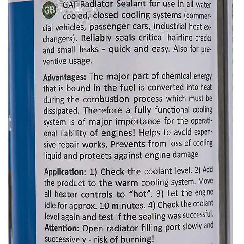 محلول نشتگیر رادیاتور خودرو گات مدل Radiator Sealant-62011 حجم 300 میلی لیتربسته 2 عددی