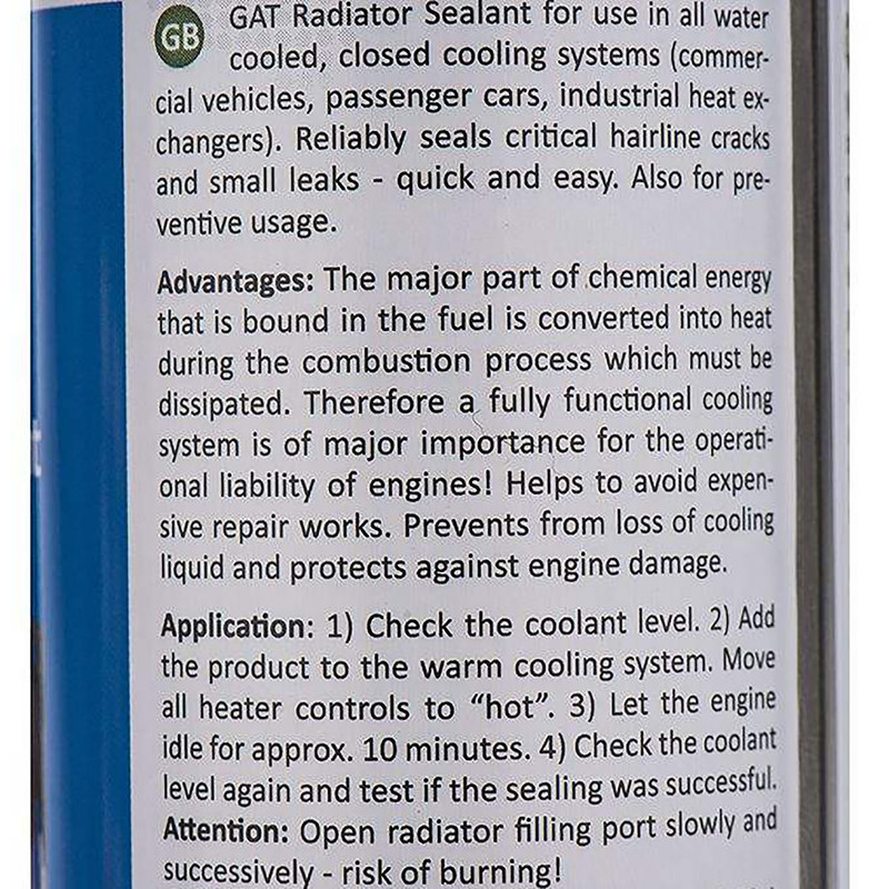 محلول نشتگیر رادیاتور خودرو گات مدل Radiator Sealant-62011 حجم 300 میلی لیتربسته 2 عددی