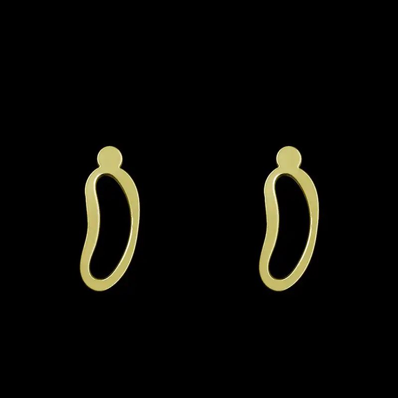 گوشواره طلا 18 عیار زنانه مدوپد مدل هندسی کد GA1-15049