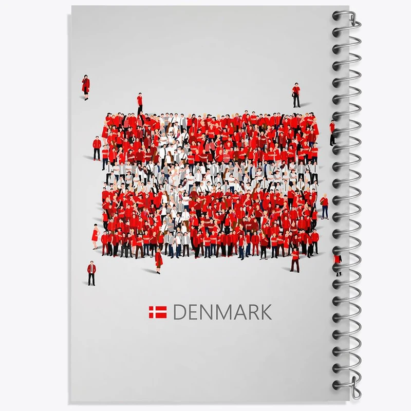 دفتر شطرنجی 50 برگ خندالو طرح پرچم دانمارک کد 20666