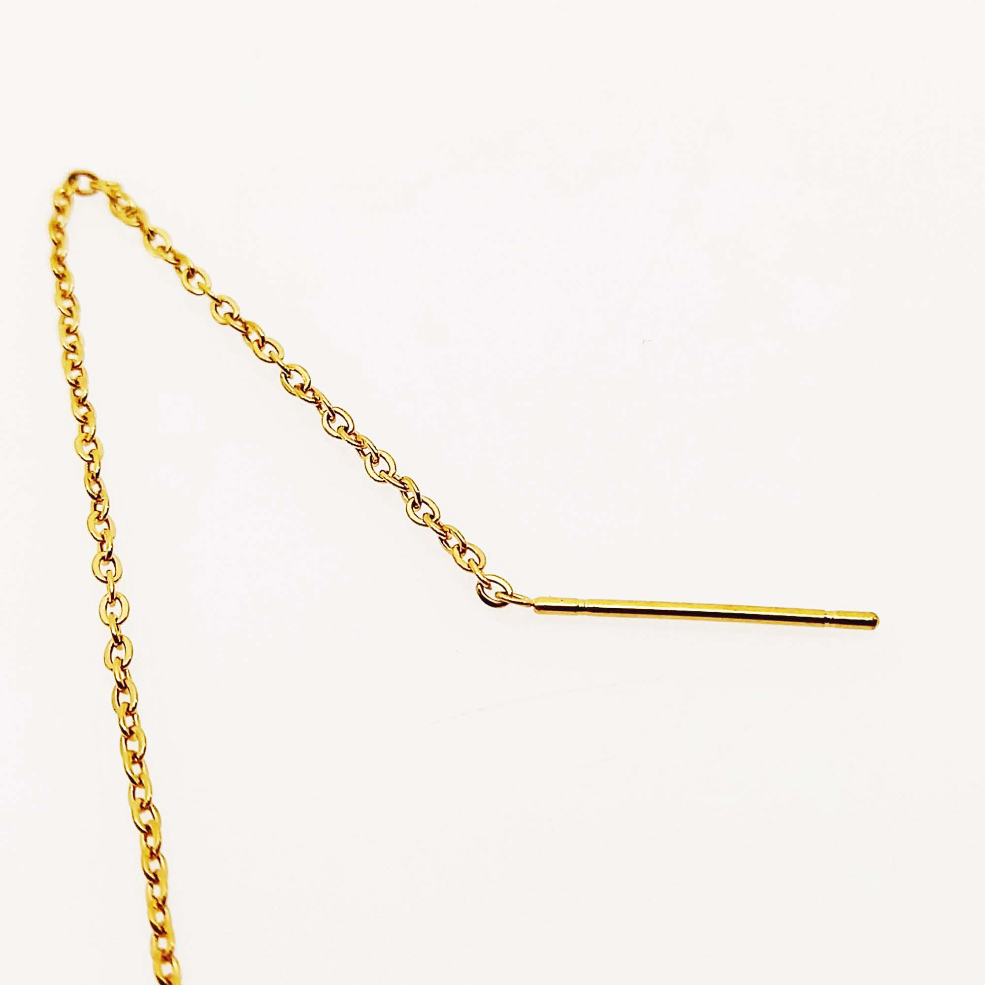 گوشواره زنانه مدل بخیه ای طرح لوزی کد 479GUZ