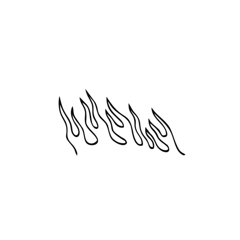برچسب چراغ خودرو استیک طرح شعله ها مشکی کد W002 بسته 2 عددی