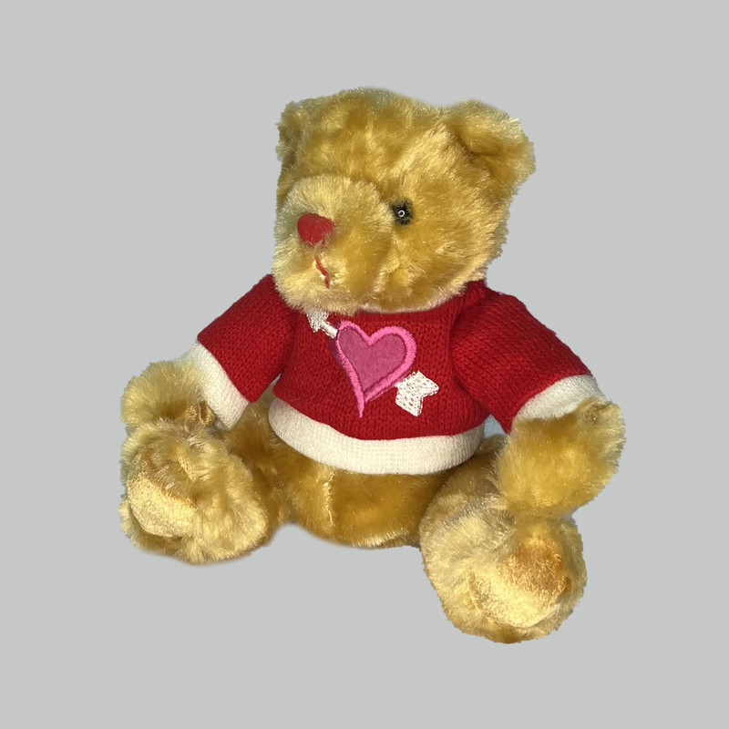 عروسک طرح خرس تدی مدل Teddy Bear Love Dress کد SZ13/1171 ارتفاع 17 سانتی متر