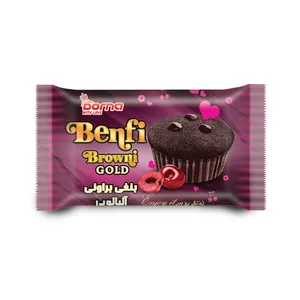 کیک بنفی شکلاتی مغز دار آلبالویی درنا - 50 گرم بسته 24 عددی