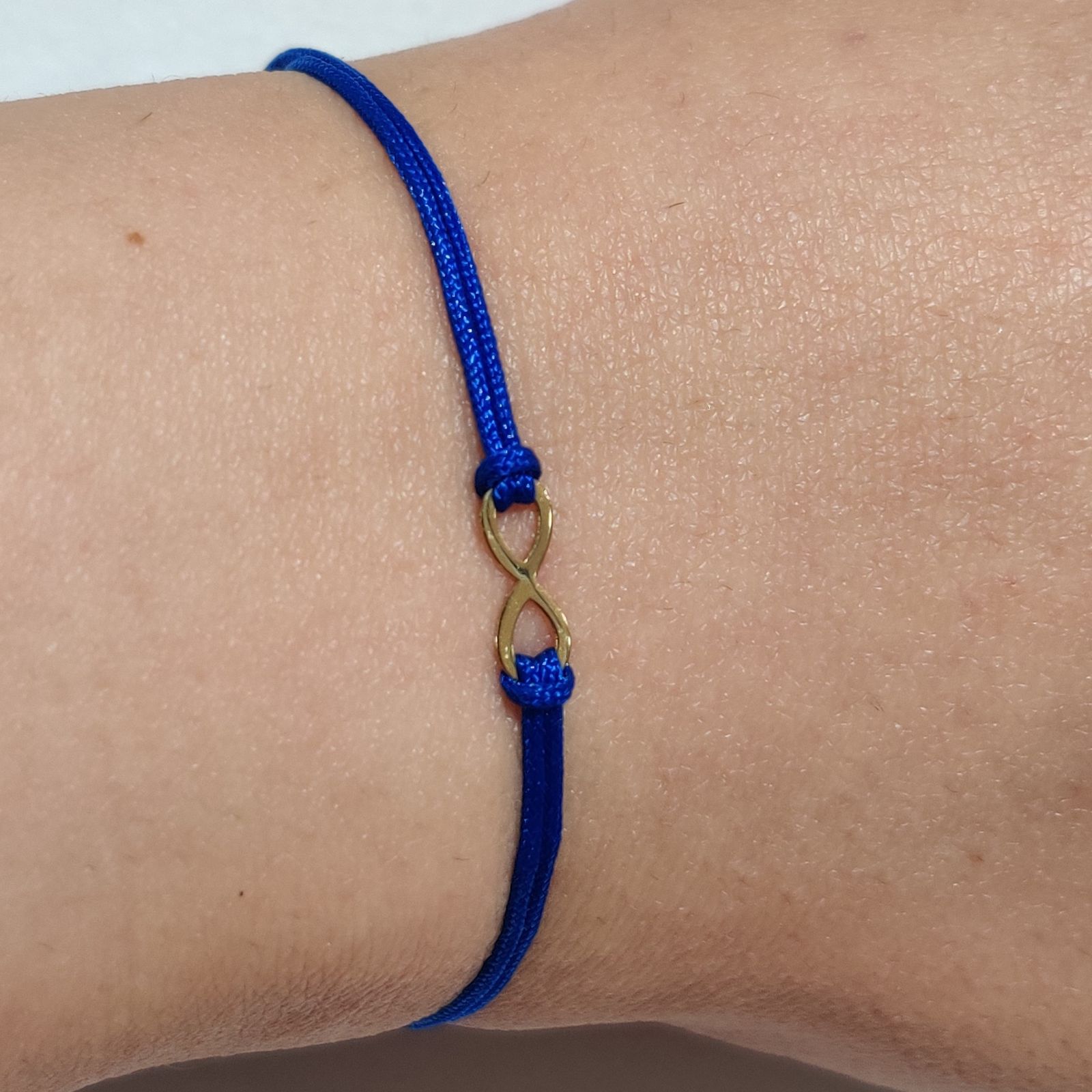 دستبند طلا 18 عیار زنانه درگونه مدل نخی بی نهایت NBI -  - 2