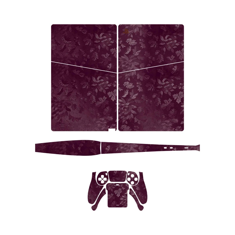 برچسب کنسول و دسته بازی PS5 Slim Digital Edition ماهوت مدل Red Wildflower 
