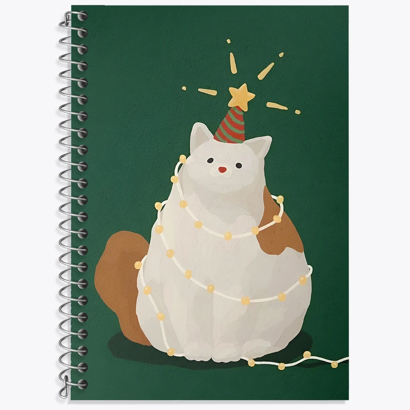 دفتر زبان 50 برگ خندالو مدل دو خط طرح گربه بامزه کد N5689