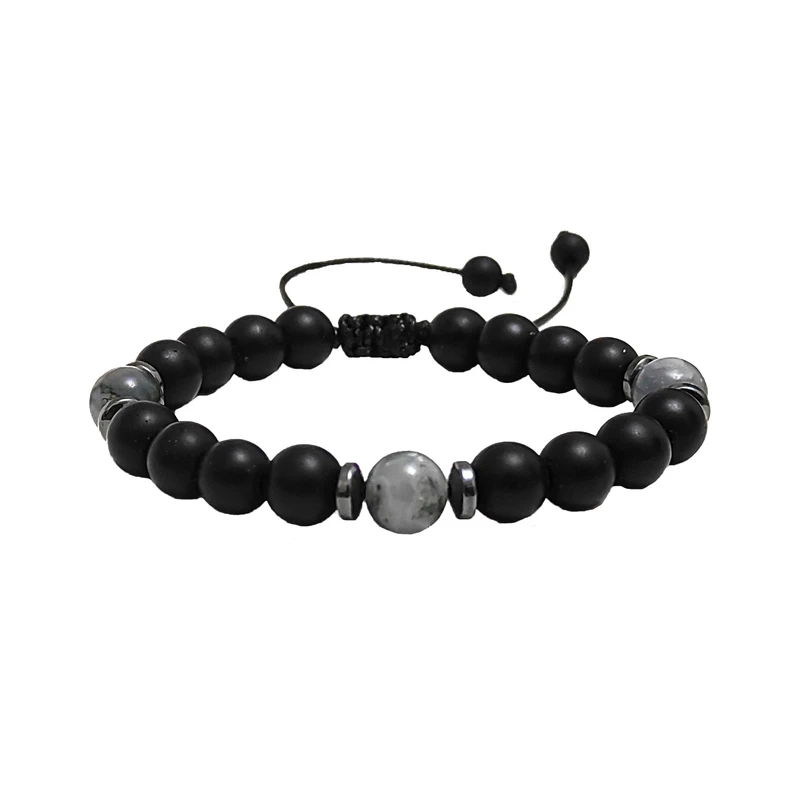 دستبند مردانه مدل اونیکس و لابرادوریت کد 01