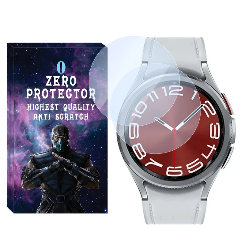 محافظ صفحه نمایش شیشه‌ای زیرو مدل SH-ZR مناسب برای ساعت هوشمند سامسونگ Galaxy watch 6 Classic 43mm بسته دو عددی