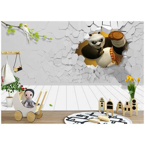 پوستر دیواری اتاق کودک مدل سه بعدی پاندا 1041