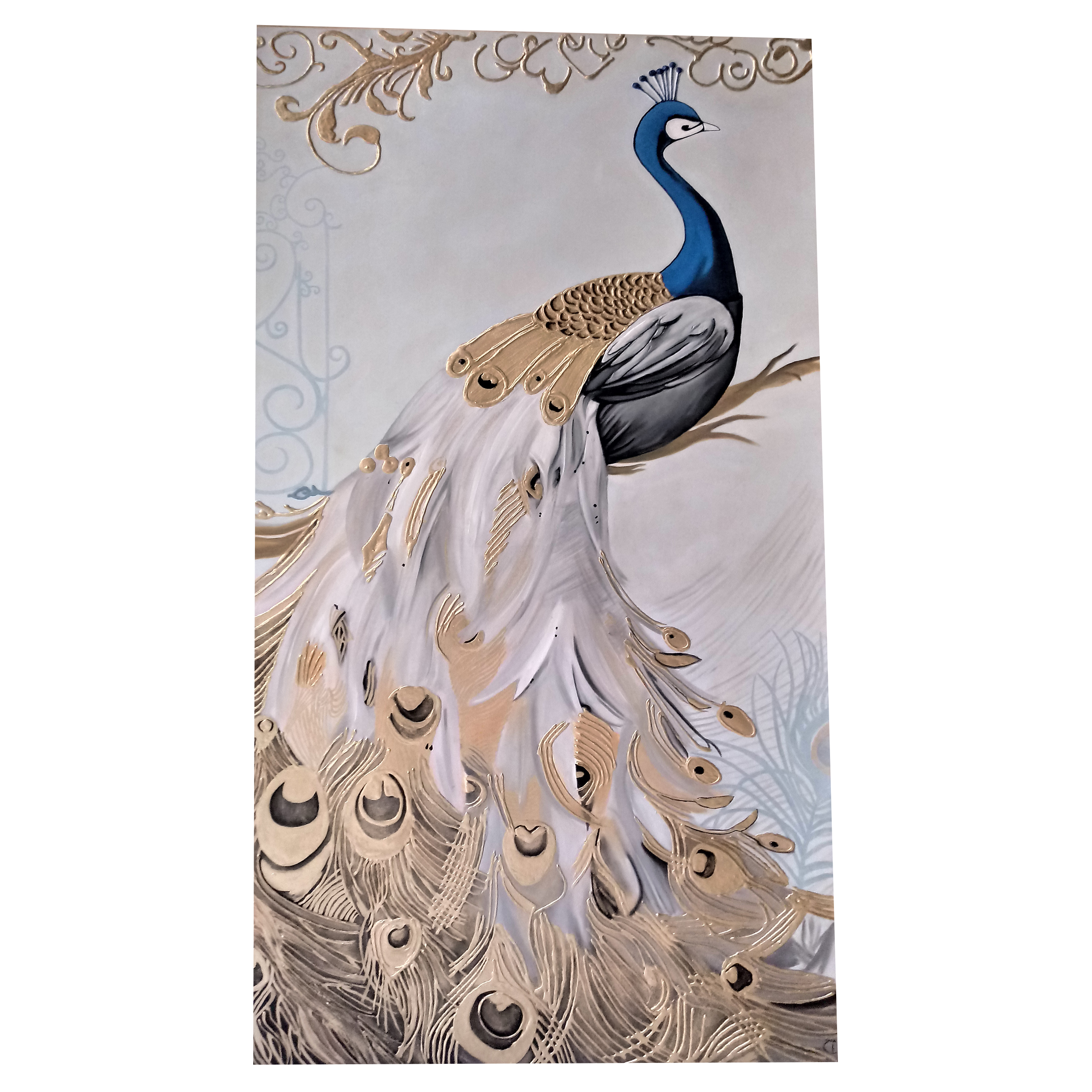 تابلو نقاشی مدل دکوراتیو طرح طاووس