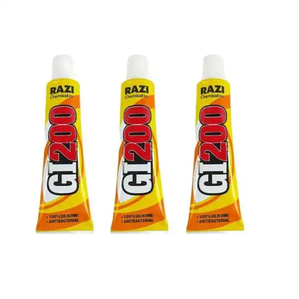 چسب آکواریوم رازی مدل شفاف جی آی 200 وزن 30 گرم بسته 3 عددی