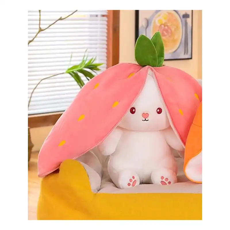 عروسک طرح خرگوش توت فرنگی مدل 09 ارتفاع 20 سانتیمتر