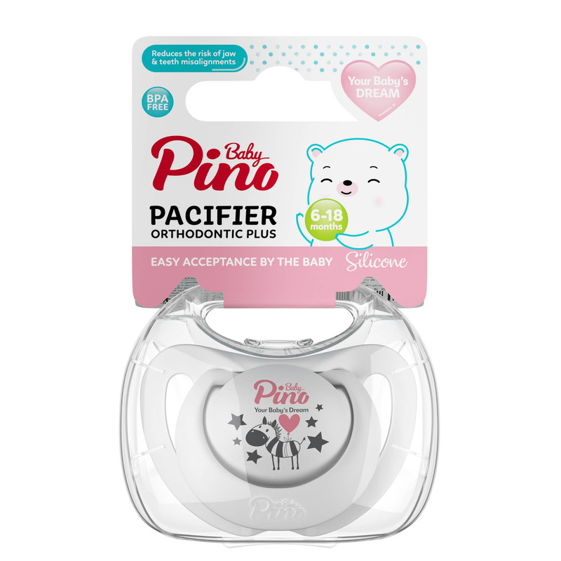 پستانک ارتودنسی پینو بیبی مدل گورخر مناسب 6 - 18 ماه