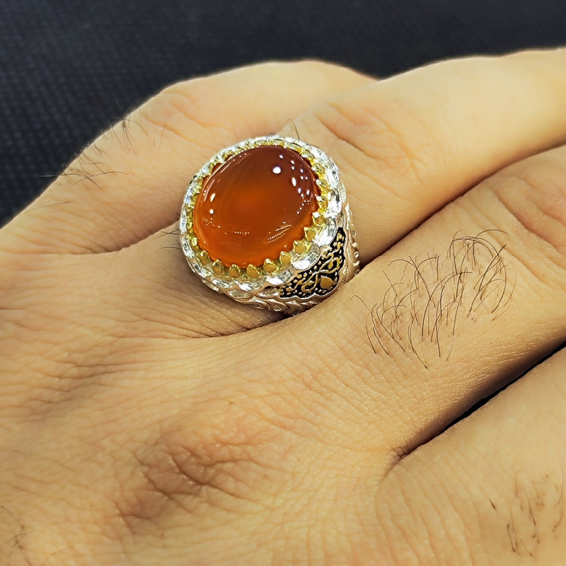 انگشتر نقره مردانه مدل سنگ عقیق یمانی کد 211 انگشتر نقره مردانه مدل سنگ عقیق یمانی کد 211