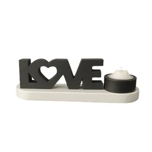 ست گلدان و جاشمعی بتنی مدل love 